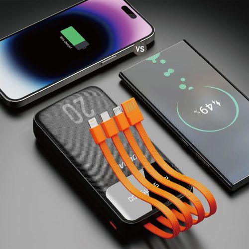 Dudao nagy kapacitású powerbank 3 beépített kábellel 20000mAh USB-6977196682393 5 kép