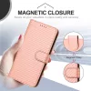 Xiaomi 15T Pro karbon mintás flip bőrtok csuklópánttal – rózsas- 5 kép
