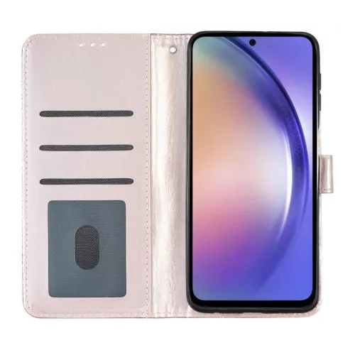 Xiaomi 15T Pro csillámos flipes bőrtok – rose gold- 3 kép