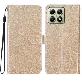 Xiaomi 15T csillámos flipes bőrtok – arany