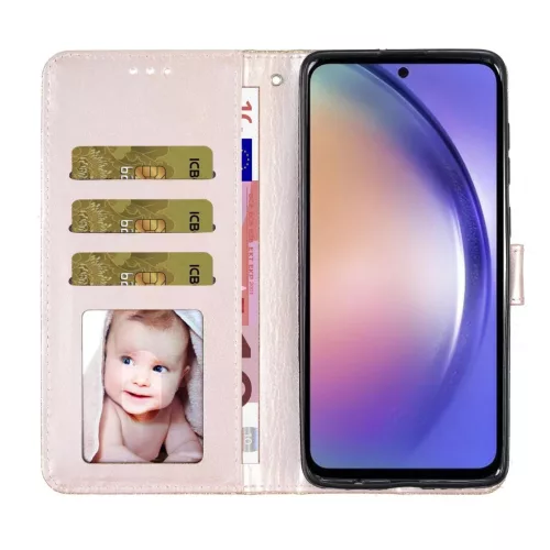 Xiaomi 15T csillámos flipes bőrtok – arany- 5 kép
