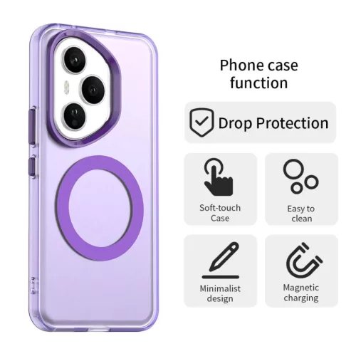 Honor 400 Pro Magsafe kompatibilis hibrid Candy tok – lila (160,8 mm- 4 kép