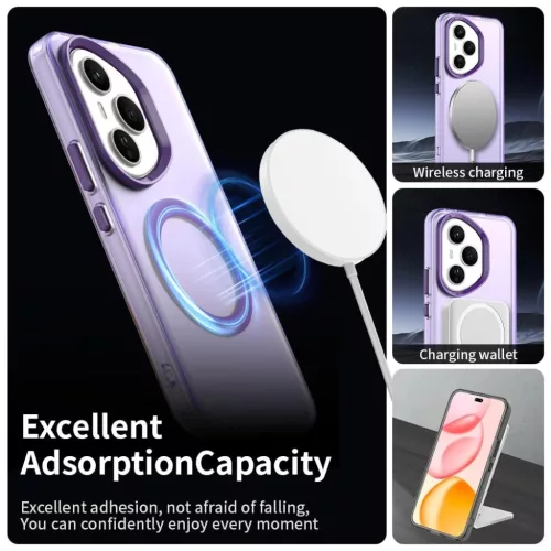 Honor 400 Pro Magsafe kompatibilis hibrid Candy tok – lila (160,8 mm- 6 kép