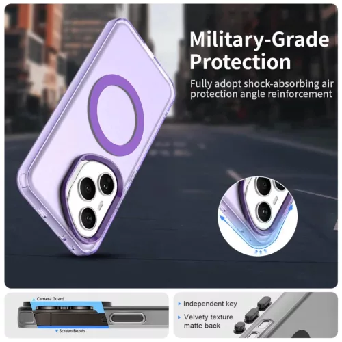 Honor 400 Pro Magsafe kompatibilis hibrid Candy tok – lila (160,8 mm- 7 kép