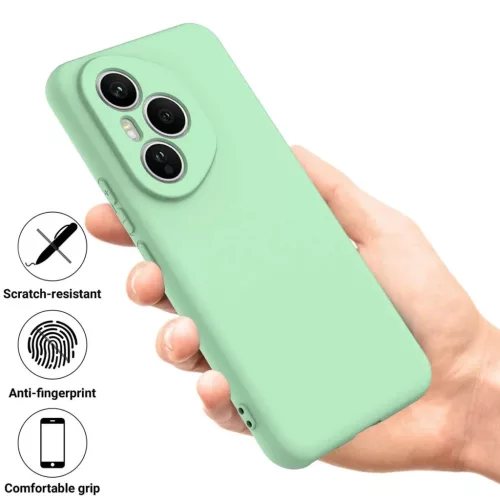 Honor 400 Pro szilikon tok csuklópánttal – világoszöld (160,8 mm- 3 kép