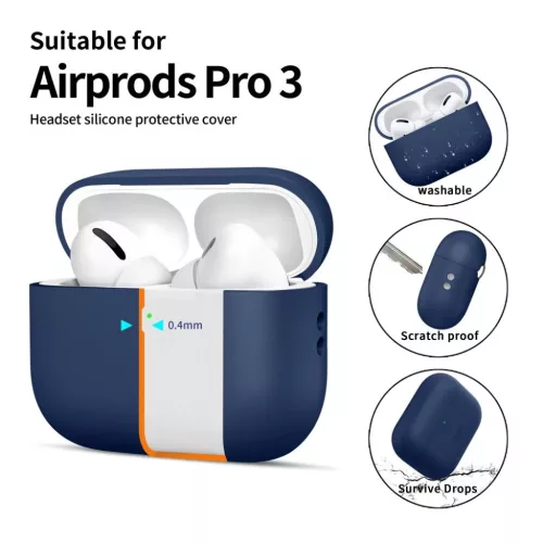 Apple AirPods Pro 3 Tech-protect szilikon tok, sötétkék-5906302333066 4 kép