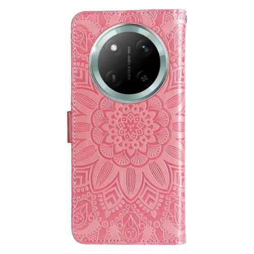 Honor Magic 7 Lite napraforgó mintás dombornyomott fliptok – rózs- 7 kép