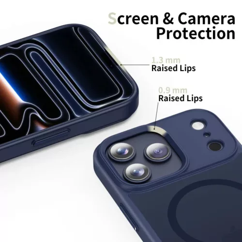 iPhone 17 Pro Max Tech-protect Magmat Magsafe matt mélykék tok-5906302334179 5 kép