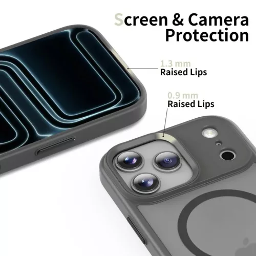 iPhone 17 Pro Max Tech-Protect Magmat Magsafe Matte Kréta Szürke tok-5906302333646 5 kép