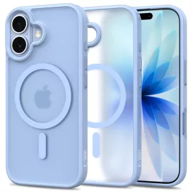 iPhone 17 Tech-protect Magmat Magsafe tok Matte Köd Kék