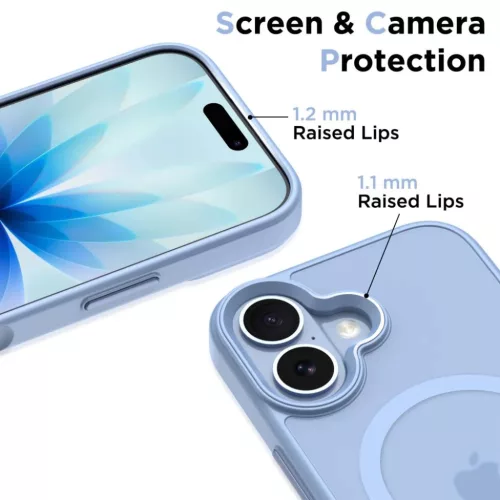 iPhone 17 Tech-protect Magmat Magsafe tok Matte Köd Kék-5906302334124 3 kép