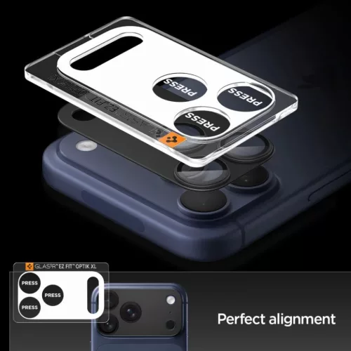 iPhone 17 Pro Max Spigen Optik Pro XL "EZ Fit" kameravédő fekete üv-8800283317817 6 kép