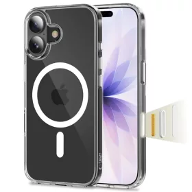   iPhone 17 Tech-protect Flexair Hybrid CC Magsafe átlátszó tok