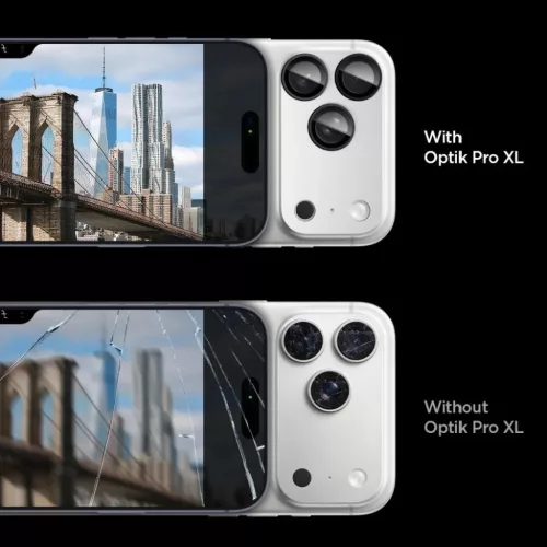 iPhone 17 Pro Spigen Optik Pro XL Glas.tr "EZ Fit" kameravédő ezüst-8800283317794 6 kép