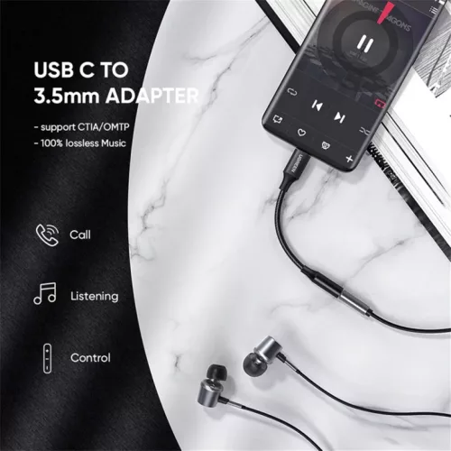 USB-C – 3,5 mm audioadapter UGREEN AV142, fekete-6957303878581 2 kép