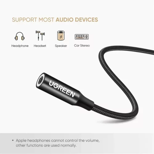 USB-C – 3,5 mm audioadapter UGREEN AV142, fekete-6957303878581 4 kép