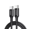 USB-C to USB-C Kábel UGREEN L502, 100W, 5A, 1m, Fekete