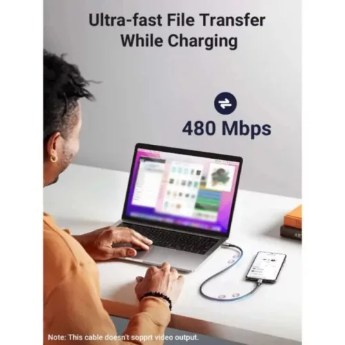 USB-C to USB-C Kábel UGREEN L502, 100W, 5A, 1m, Fekete-6941876262496 8 kép