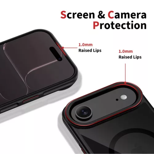 iPhone 17 Air Tech-protect Maghybrid Magsafe tok Fekete/Piros-5906302330423 4 kép