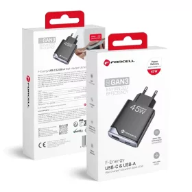 Forcell F-Energy Ultra Slim GaN III hálózati töltő, USB-C + USB-A,-5903396397837 2 kép