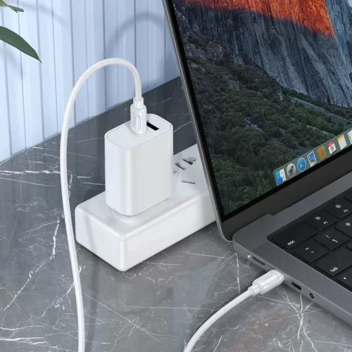 USB C - USB C kábel Hoco PD 5A 240W 1 m X115 fehér-6942007652025 4 kép