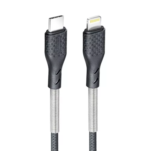 USB-C Lightning kábel Forcell F-Energy PD 3A 27W Carbon 1 m CB-01C fe-5903396152306 2 kép