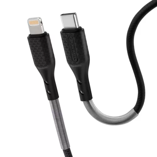 USB-C Lightning kábel Forcell F-Energy PD 3A 27W Carbon 1 m CB-01C fe-5903396152306 6 kép