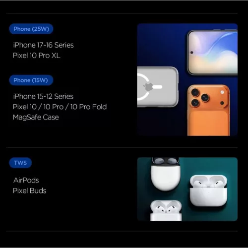 SPIGEN ESSENTIAL EF302MOQ Qi2.2 2IN1 MÁGNESES MAGSAFE VEZETÉK NÉLK�-8800283315318 9 kép