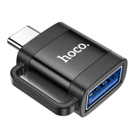 OTG USB C to USB A Adapter Hoco 3A UA31C fekete