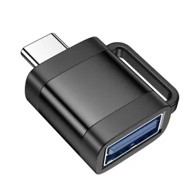 OTG USB C to USB A Adapter Hoco 3A UA31C fekete-6942007628129 2 kép