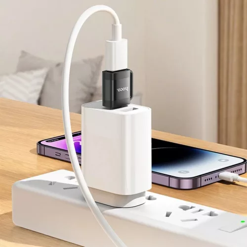 OTG USB C to USB A Adapter Hoco 3A UA31C fekete-6942007628129 4 kép