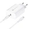 Forcell F-Energy USB C QC4.0 PD 3A 20W + kábel USB C Lightning fehér