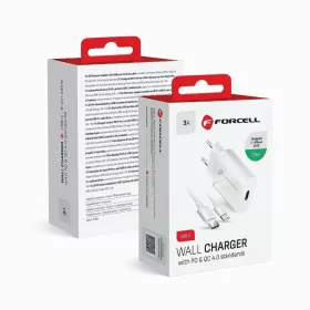 Forcell F-Energy USB C QC4.0 PD 3A 20W + kábel USB C Lightning fehér-5903396072451 1 kép