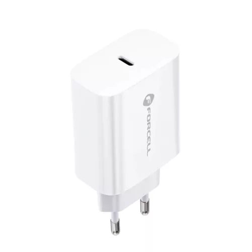 Forcell F-Energy USB C QC4.0 PD 3A 20W + kábel USB C Lightning fehér-5903396072451 4 kép