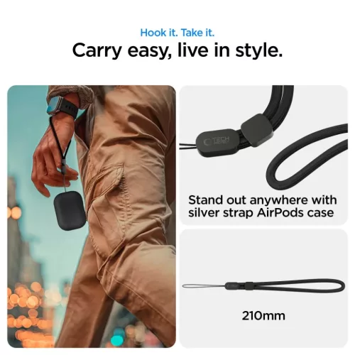 Apple AirPods Pro 3 Tech-protect Naturalfit fekete tok-5906302333257 10 kép