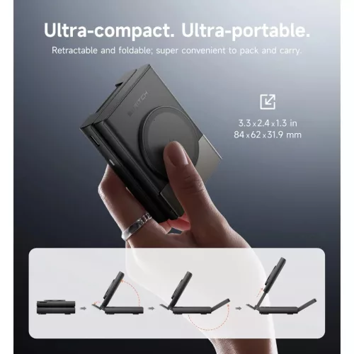 SURITCH 3in1 töltőállomás Samsunghoz, 15W összecsukható vezeték-6977140252924 5 kép