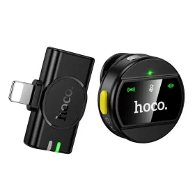 Wireless Mikrofon Hoco L21, Lightning, Fekete