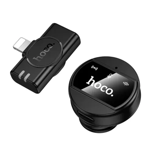 Wireless Mikrofon Hoco L21, Lightning, Fekete-6942007663137 4 kép