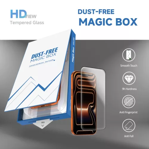 iPhone 17 Dust-Free üvegfólia felhelyező kerettel- 6 kép