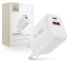 Tech-Protect NCA45W-GAN 2-portos hálózati töltő Pd 45W / Qc3.0 Feh-5906302335985 1 kép