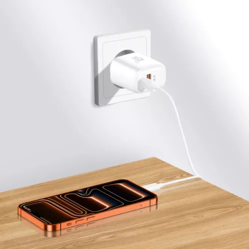 Tech-Protect NCA45W-GAN 2-portos hálózati töltő Pd 45W / Qc3.0 Feh-5906302335985 8 kép