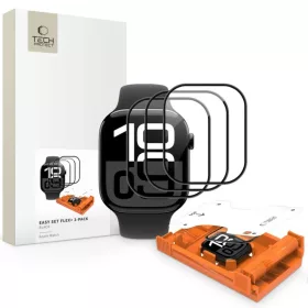   Apple Watch 10 / 11 (42mm) Tech-Protect Easy Set Flex+ 3-pack fekete üvegfólia