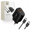 Tech-protect Nca45w-gan 2-port Hálózati töltő Pd 45w / Qc3.0 + Type-c kábel Fekete