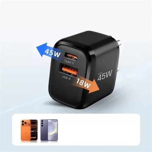 Tech-protect Nca45w-gan 2-port Hálózati töltő Pd 45w / Qc3.0 + Typ-5906302336005 10 kép