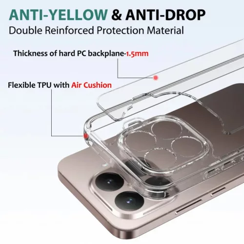 Xiaomi 15T Pro karcálló átlátszó akril TPU tok- 5 kép