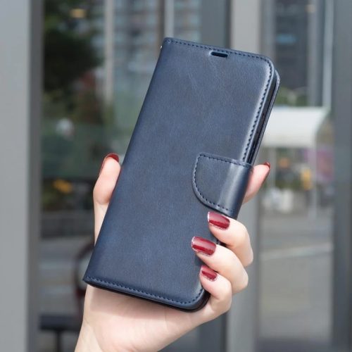 Honor X5c Plus – báránybőr hatású, flip műbőr tok, kék- 6 kép