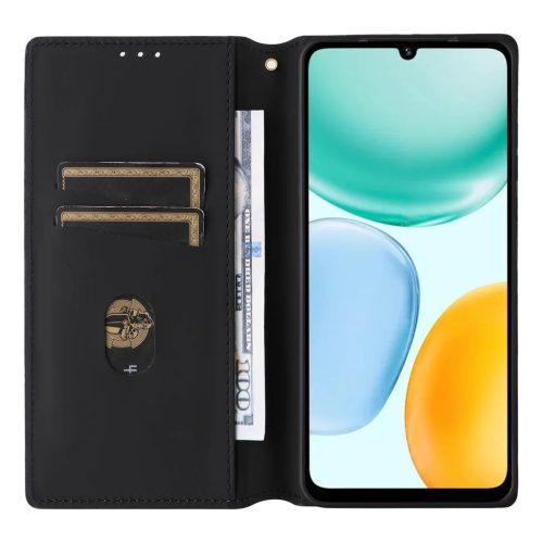 Honor X5c Plus – kockás textúrájú, flip műbőr telefontok, lila- 6 kép