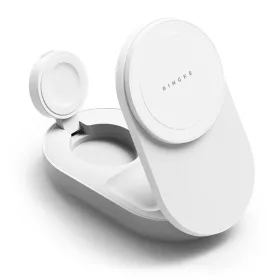   Ringke Qi2.2 25w 3 az 1-ben mágneses Magsafe vezeték nélküli összecsukható töltő Fehér