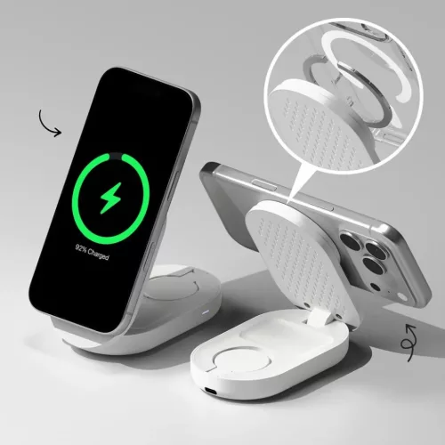 Ringke Qi2.2 25w 3 az 1-ben mágneses Magsafe vezeték nélküli össz-8800328816565 4 kép
