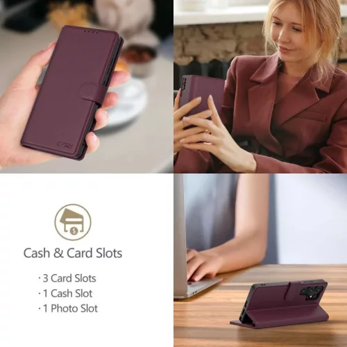 Xiaomi Redmi Note 15 Pro 5G Tech-protect Wallet tok Bordó-5906302352913 4 kép